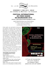 Programmation Rencontres Mai - Juin 2012