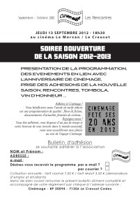 Programmation Rencontres Septembre-Octobre 2012